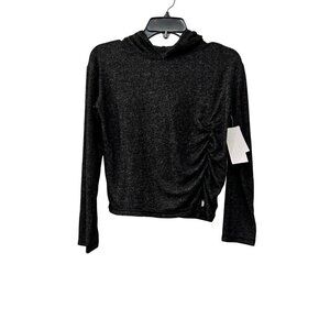 New Zella Size Girl's L (10/12) Soft Hoodie Shirt cinch ribbon front Stretchy